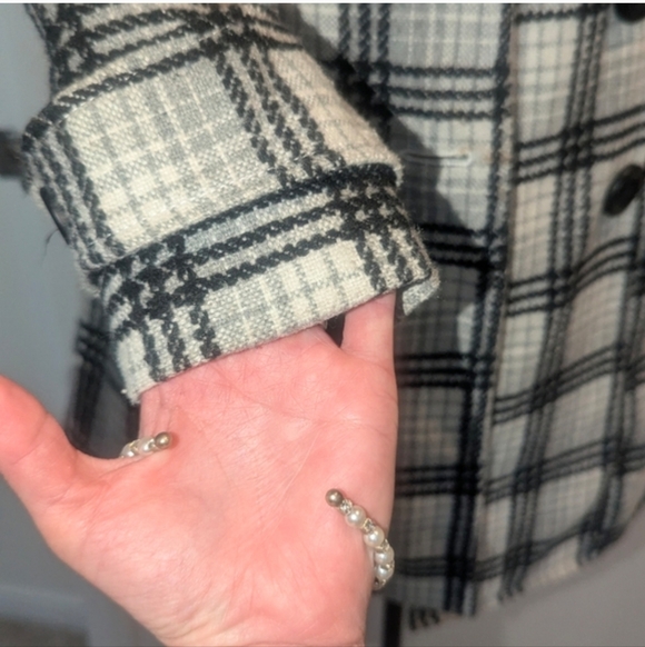 Plaid Double-Breasted Women's Coat - Picture 5 of 13